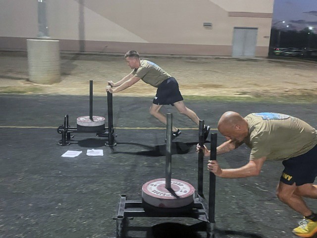 Master Chief Miller participates in Navy MWR Fitness Challenge