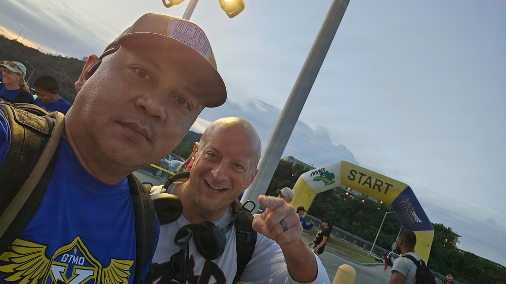 Master Chief Miller participates in ruck march