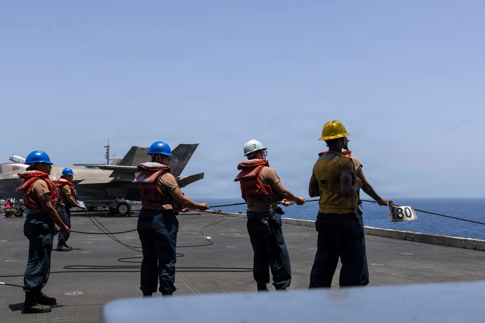 Abraham Lincoln Conducts Replenishment-at-Sea with Alan Shepard