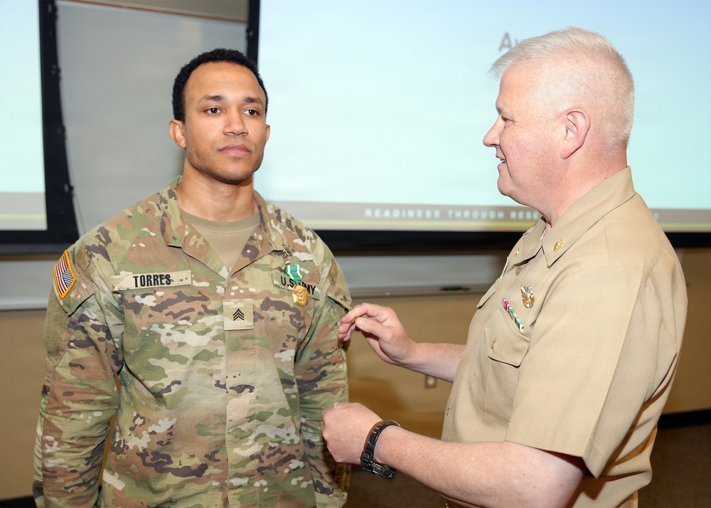 Army NCO awarded for Meritorious Service at NAMRU San Antonio