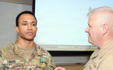 Army NCO awarded for Meritorious Service at NAMRU San Antonio