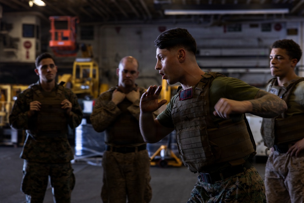 22nd MEU (SOC) | Marines Train MCMAP Aboard USS Iwo Jima