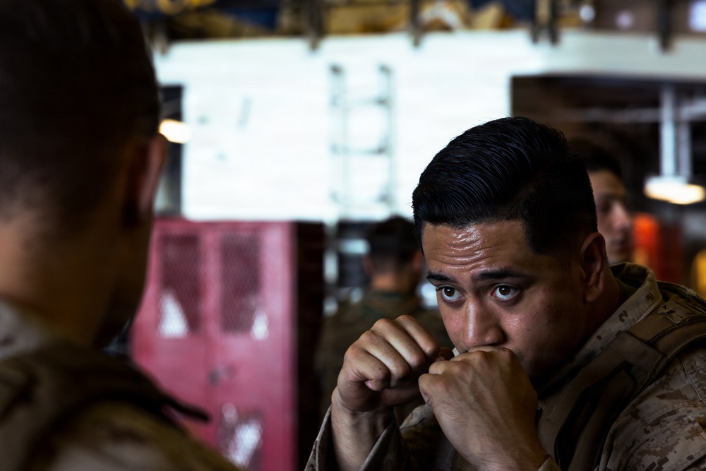 22nd MEU (SOC) | Marines Train MCMAP Aboard USS Iwo Jima
