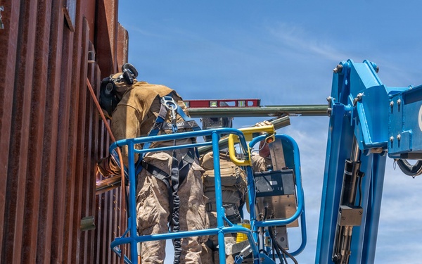 FOR PUBLISH: U.S. Marines complete barrier reinforcement milestone near Douglas, Arizona