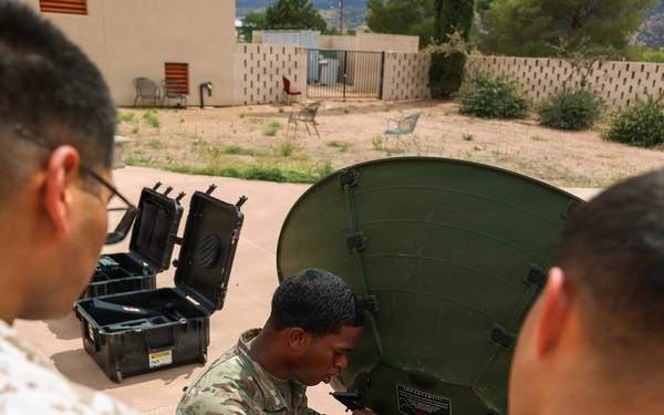 JTF-SB service members perform communication satellite training