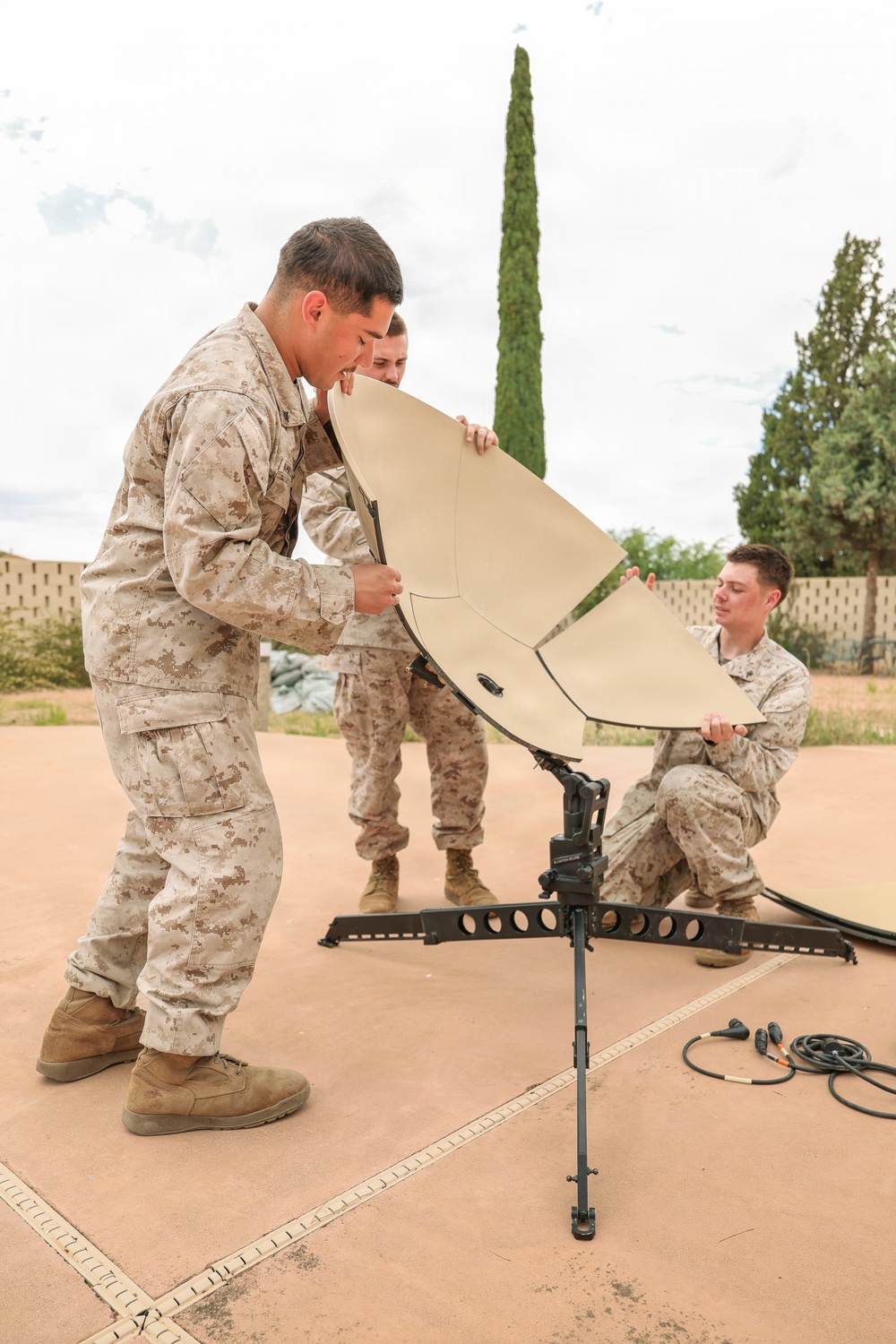 JTF-SB service members perform communication satellite training