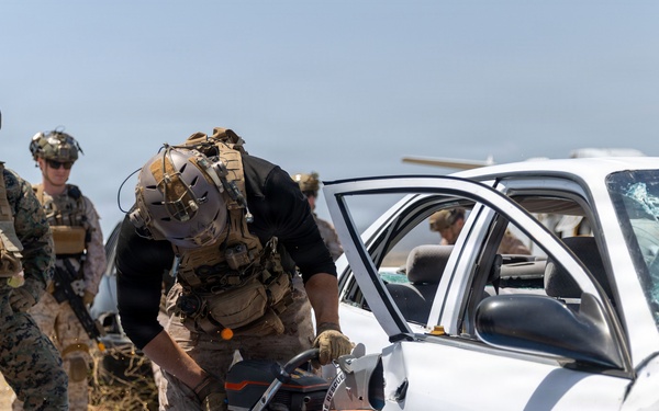 Marines with V2/5 and 3rd LAR conduct EOTG TRAP course
