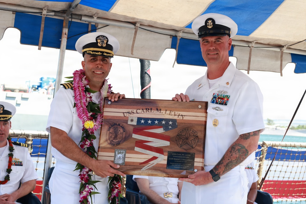 USS Carl M. Levin Holds Change of Command Ceremony