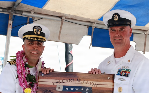 USS Carl M. Levin Holds Change of Command Ceremony