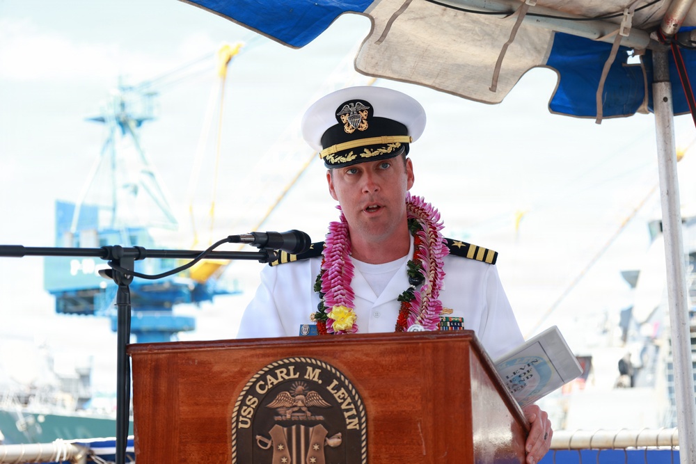 USS Carl M. Levin Holds Change of Command Ceremony