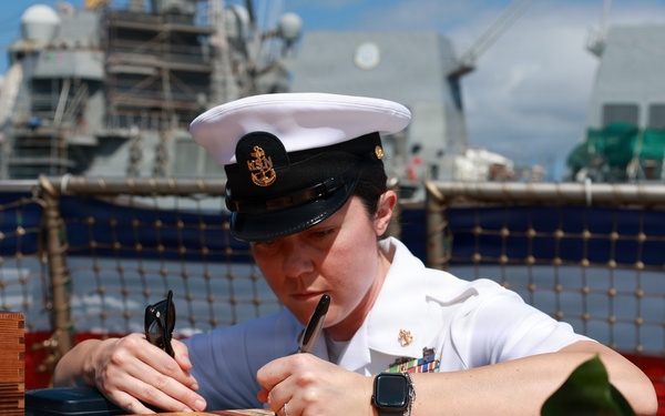 USS Carl M. Levin Holds Change of Command Ceremony