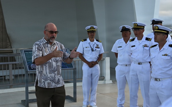 Japanese wreath laying ceremony at USS Arizona Memorial