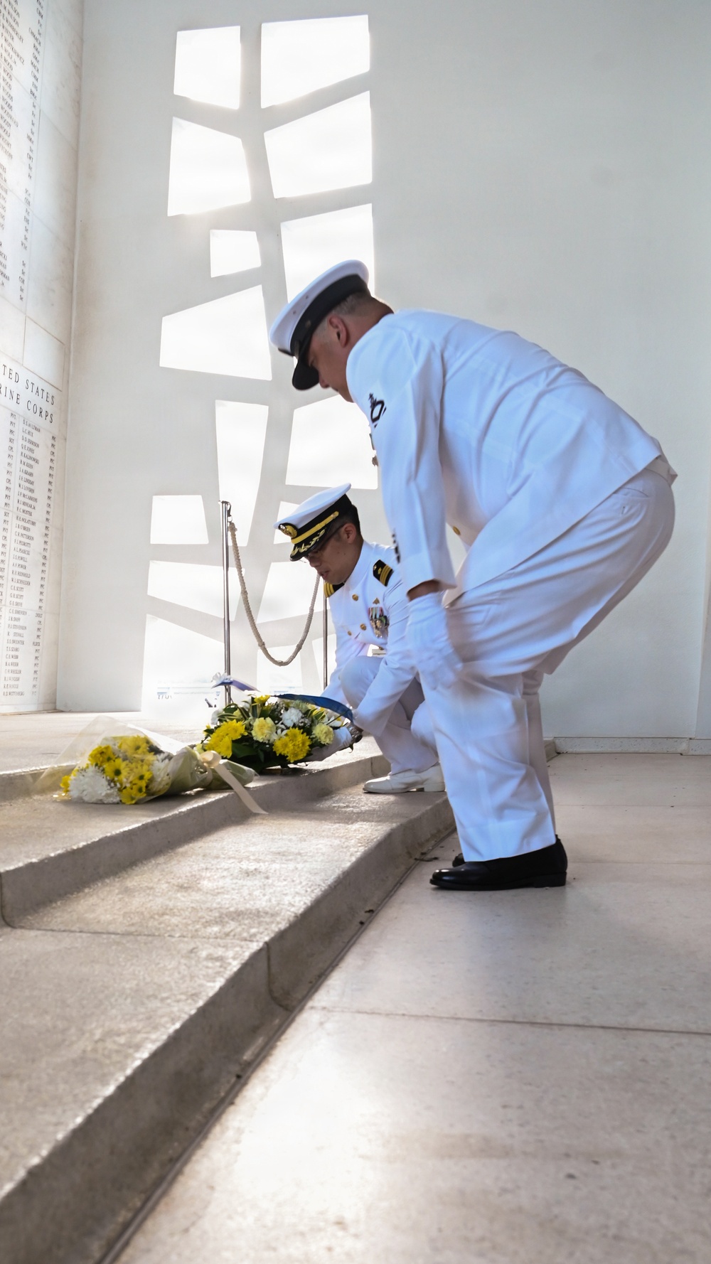 Japanese wreath laying ceremony at USS Arizona Memorial