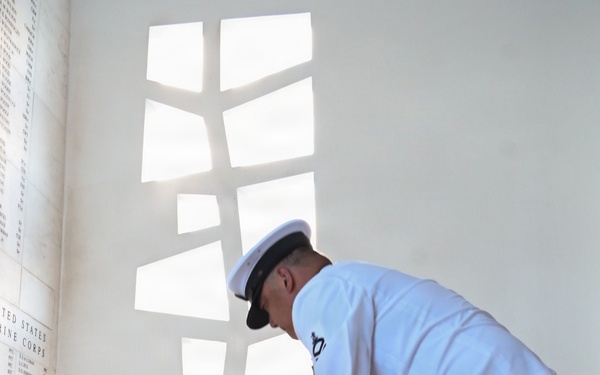 Japanese wreath laying ceremony at USS Arizona Memorial