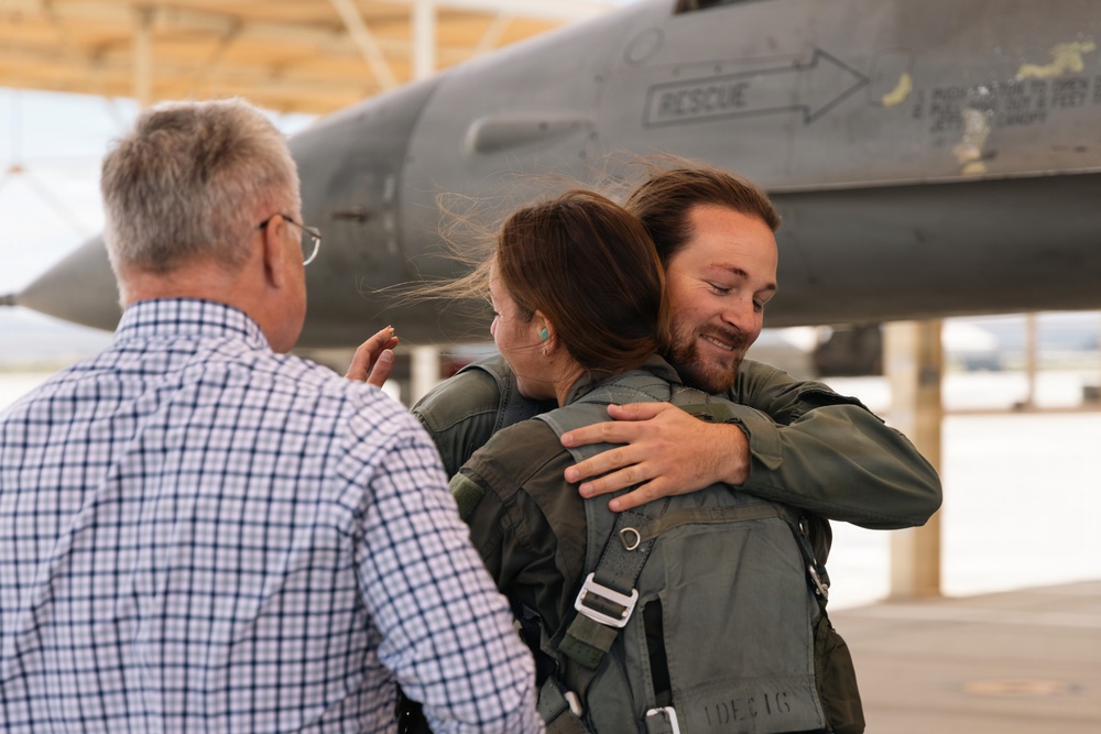 Children of fallen pilot return to Edwards