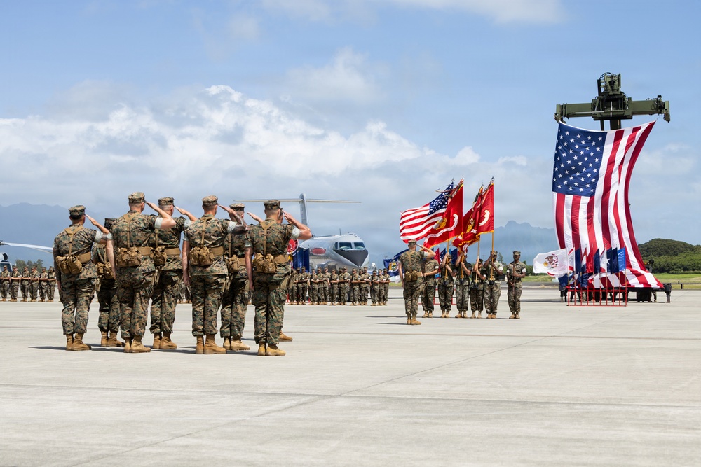 Marine Corps Base Hawaii Change of Command: Col. Jeremy Beaven relinquishes command of MCBH to Col. Stephen DeTrinis