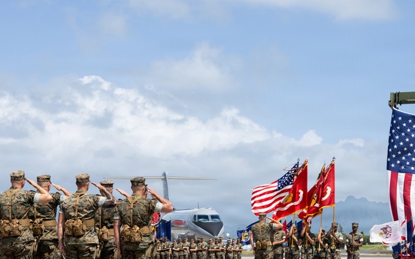 Marine Corps Base Hawaii Change of Command: Col. Jeremy Beaven relinquishes command of MCBH to Col. Stephen DeTrinis