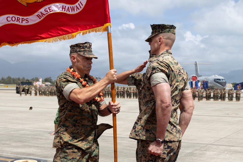 Marine Corps Base Hawaii Change of Command: Col. Jeremy Beaven relinquishes command of MCBH to Col. Stephen DeTrinis