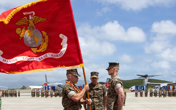 Marine Corps Base Hawaii Change of Command: Col. Jeremy Beaven relinquishes command of MCBH to Col. Stephen DeTrinis