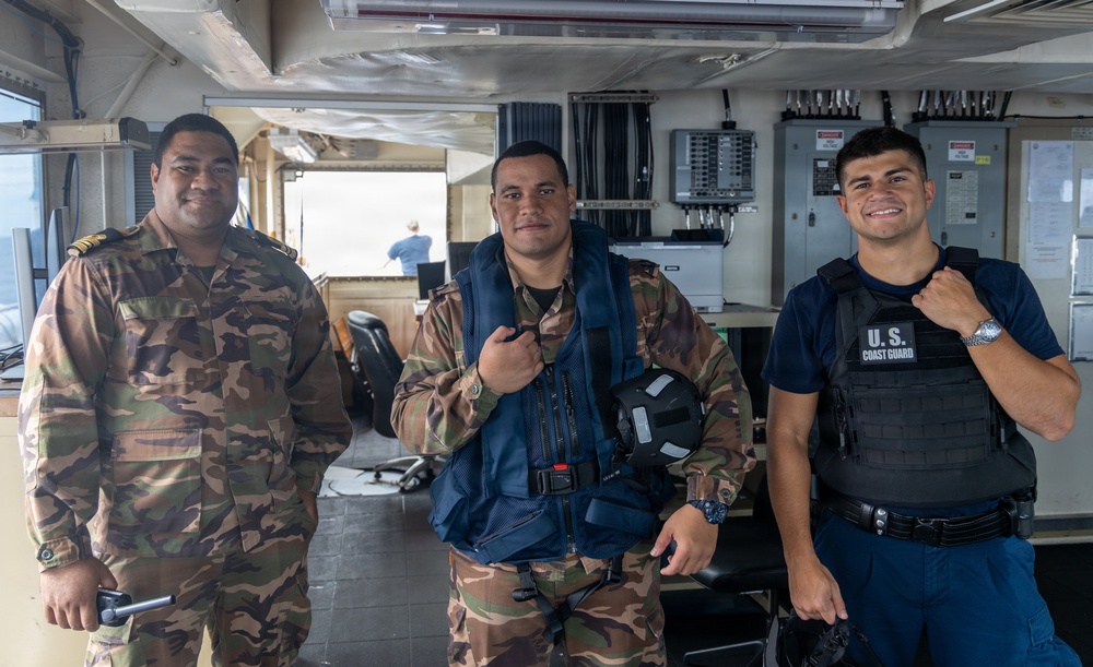 U.S. Coast Guard Cutter Hollyhock, Tongan Royal Navy conduct bilateral operations offshore Tonga