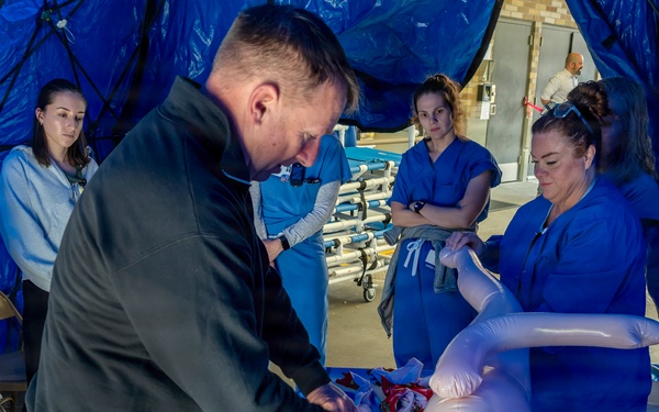 The Oregon National Guard's 102nd CERFP collaborates with Providence Milwaukie Hospital on decontamination training