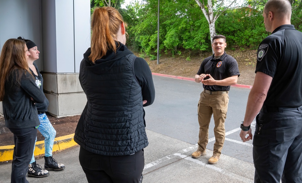 The Oregon National Guard's 102nd CERFP collaborates with Providence Milwaukie Hospital on decontamination training