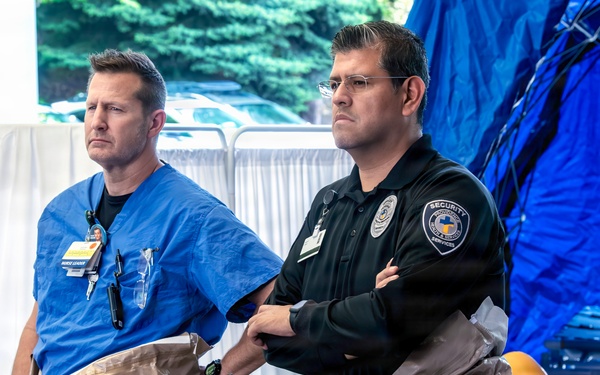 The Oregon National Guard's 102nd CERFP collaborates with Providence Milwaukie Hospital on decontamination training