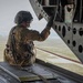 CH-47 aircrew member observes southern border wall during flight