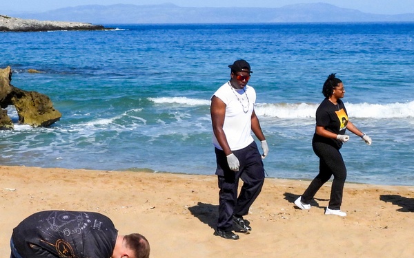 NSA Souda Bay Sailors clean up Kalathas beach in Crete