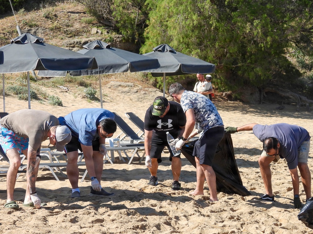 NSA Souda Bay Sailors clean up Kalathas beach in Crete