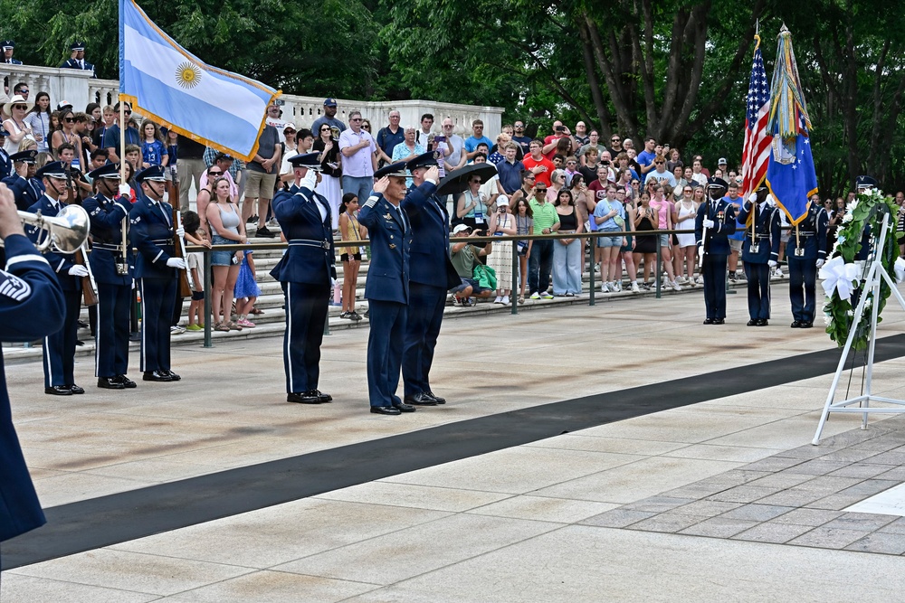 Argentina counterpart visit wreath laying