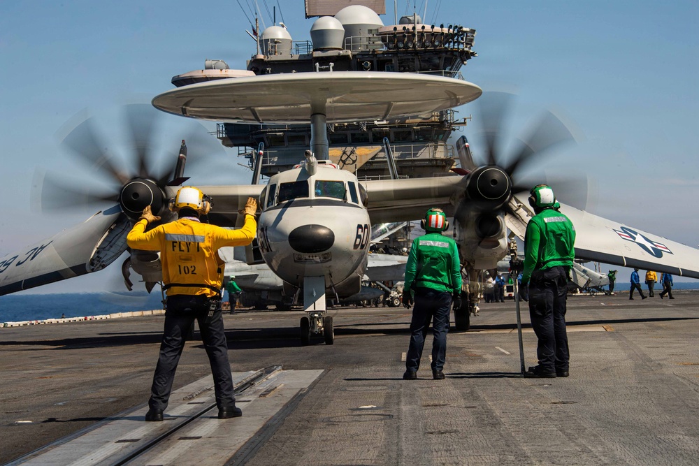 Ike conducts flight deck certification in the Atlantic Ocean