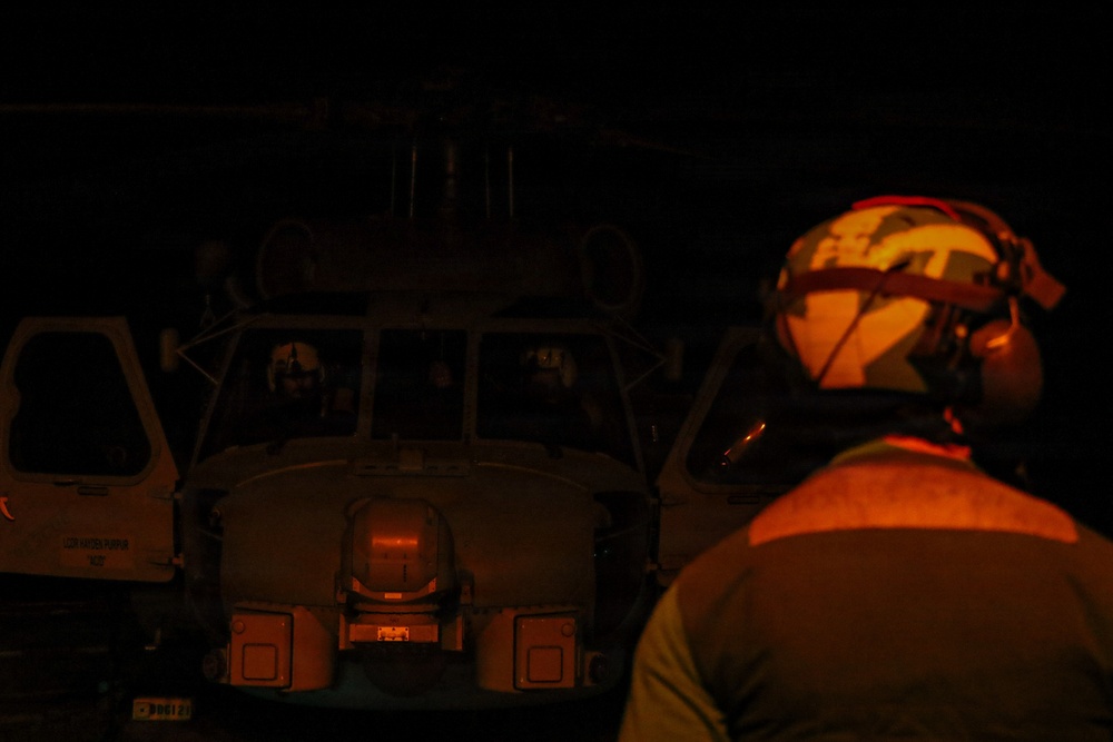 Frank E. Petersen Jr. Conducts Night Helicopter Operations