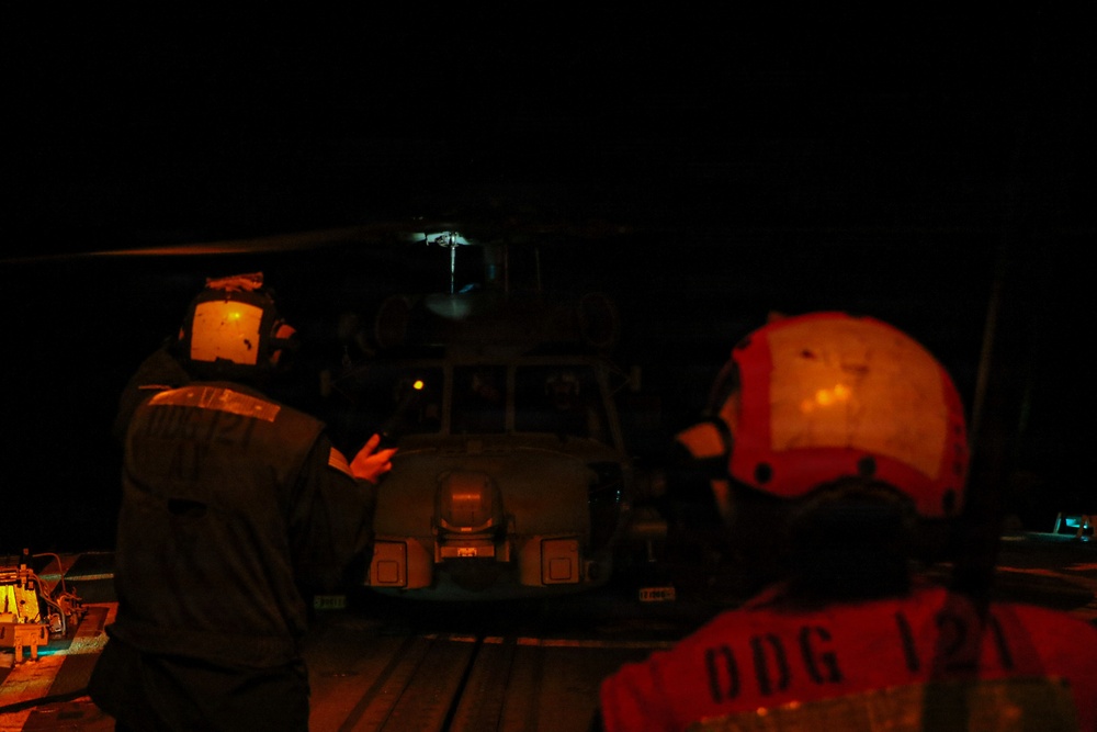 Frank E. Petersen Jr. Conducts Night Helicopter Operations