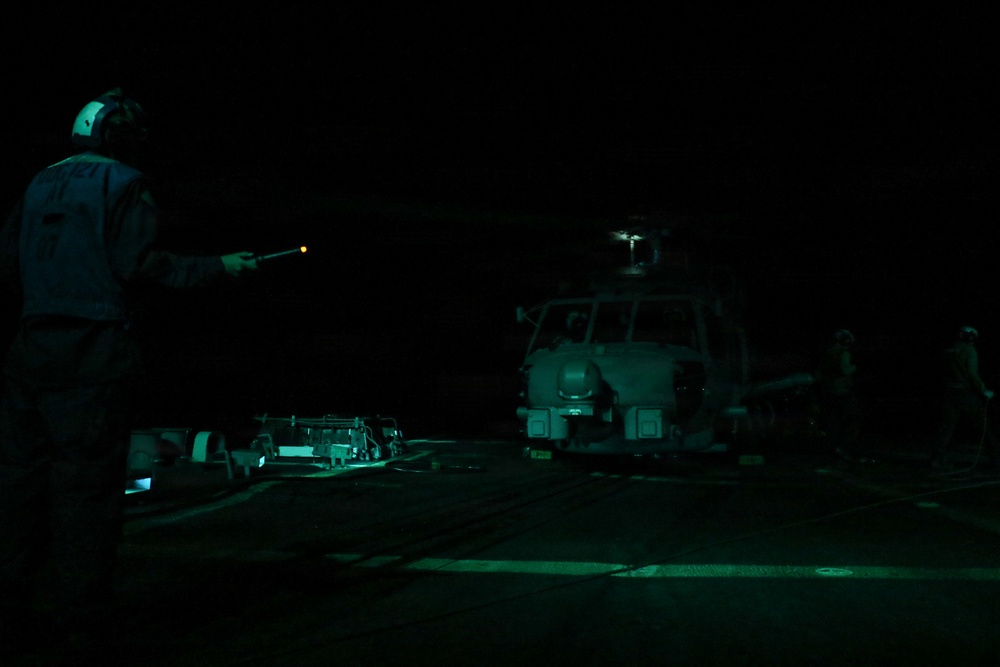 Frank E. Petersen Jr. Conducts Night Helicopter Operations