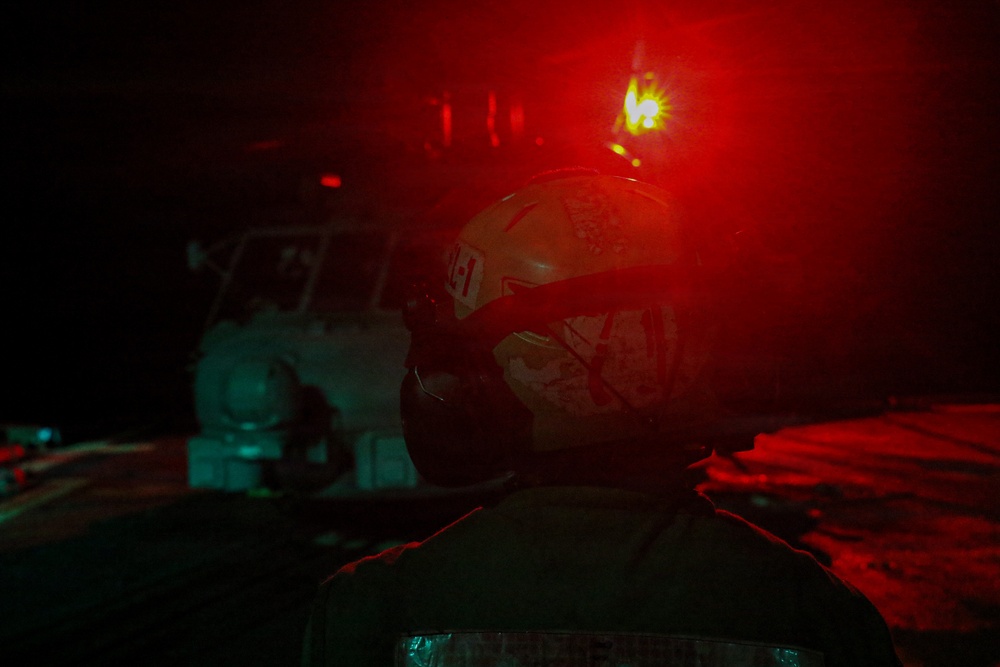 Frank E. Petersen Jr. Conducts Night Helicopter Operations