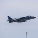 U.S. Marines with VMA-223 fly in a TAV-8B Harrier II