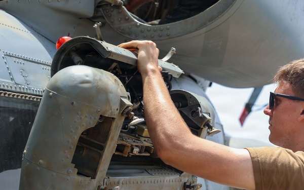 John Finn Sailors Conduct Pre-flight Maintenance