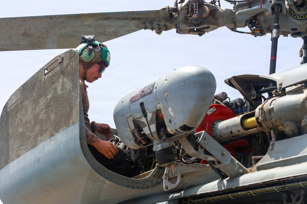 John Finn Sailors Conduct Pre-flight Maintenance