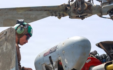 John Finn Sailors Conduct Pre-flight Maintenance