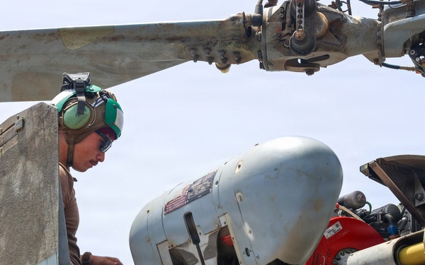 John Finn Sailors Conduct Pre-flight Maintenance