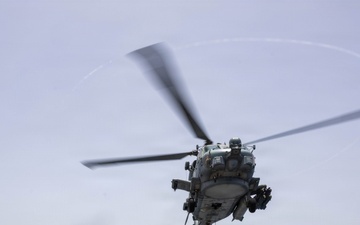 USS Rafael Peralta Helicopter in-flight Refueling