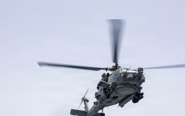 USS Rafael Peralta Helicopter in-flight Refueling