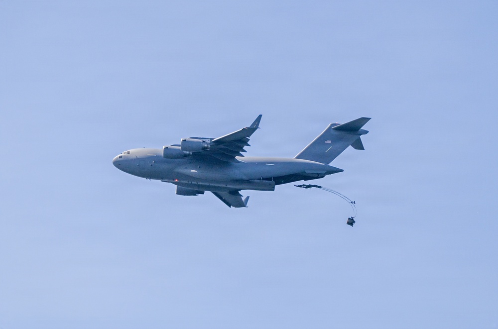 AFRC C-17 Airdrops Inflatable Boat to AFSOC Air Commandos