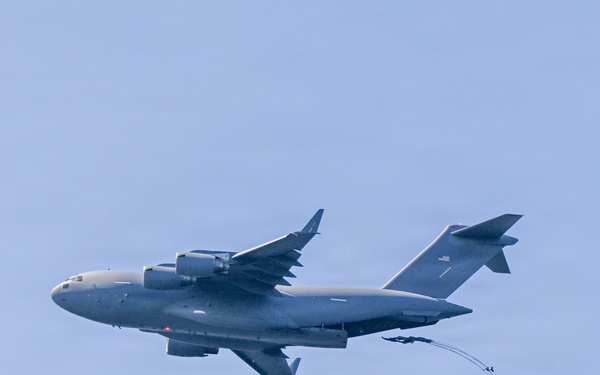 AFRC C-17 Airdrops Inflatable Boat to AFSOC Air Commandos