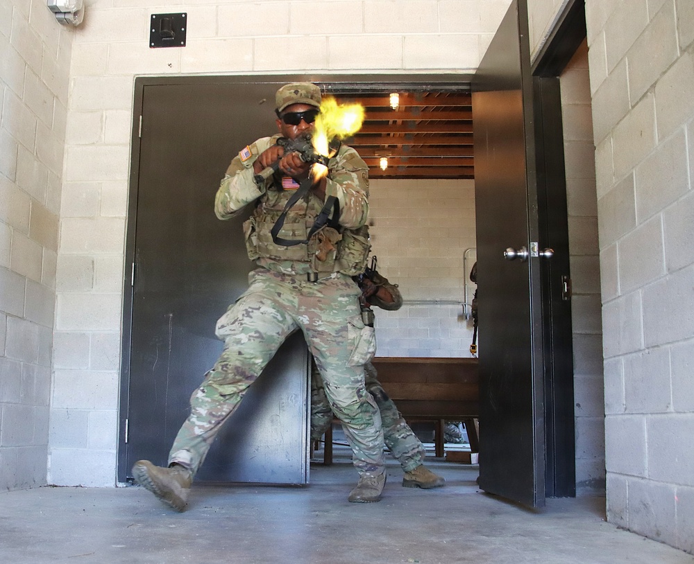 2-108th Infantry Soldier Breaches a Door During Room Clearing at JB MDL