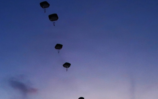 404th Civil Affairs Battalion Paratroopers Conduct Sunset Jump Near JB MDL