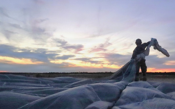 404th Civil Affairs Battalion First Sergeant Recovers Chute After Final Jump Near JB MDL