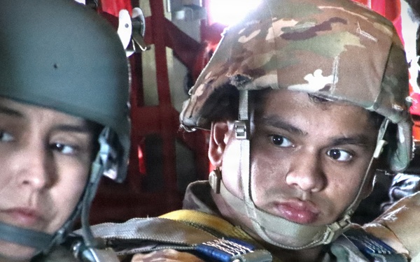 404th Civil Affairs Battalion Paratrooper Prepares for Exit on Flight from JB MDL