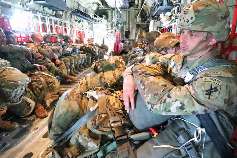 404th Civil Affairs Battalion in Flight for Airborne Operation from JB MDL